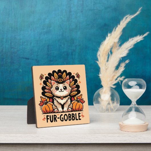 Bont-gobble - Schattigee Thanksgiving Kat Fotoplaat (Insitu)