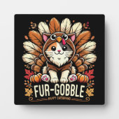 Bont-gobble - Schattigee Thanksgiving Kat Fotoplaat (Voorkant)