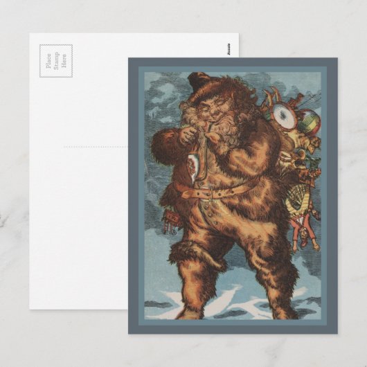 Bont Kerstman die Zijn Pijp roken Feestdagenkaart (Voorkant / Achterkant)