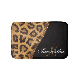 Bont Luipaard Print en Glitter Badmat