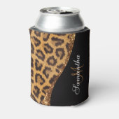 Bont Luipaard Print en Glitter Blikjeskoeler (Blikje Achterkant)
