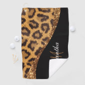 Bont Luipaard Print en Glitter Golfhanddoek (Insitu)