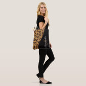 Bont Luipaard Print en Glitter Tote Bag (Op model)