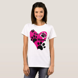 Bont Mama Grote Roze Hart Poot Prints Liefde Gift T-shirt