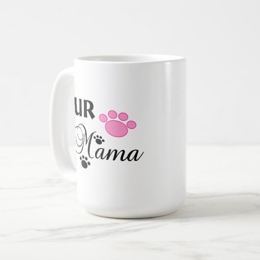 Bont mama met roze poot Mok (Voorkant links)