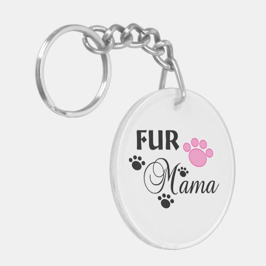 Bont mama met roze poot Sleutelhanger (Voorkant Links)
