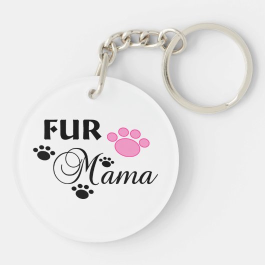 Bont mama met roze poot Sleutelhanger (Achterkant)