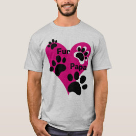 Bont Papa Grote Roze Hart Poot Prints Liefde Gift T-shirt