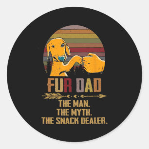 Bont papa Het Man De mythe De Snack Dealer Hondenv Ronde Sticker