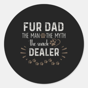 Bont papa Het Man De mythe De Snack Dealer Hondenv Ronde Sticker