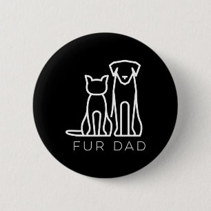 Bont papa huisdierliefhebber kat hond papa man Fun Ronde Button 5,7 Cm