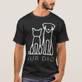 Bont Papa Pet Lover Kat Hond Papa Man Grappige Vad T-shirt (Voorkant)