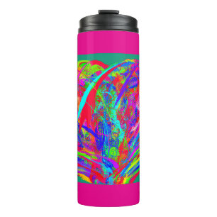Bont regenboogkleurige bloem thermische tumbler thermosbeker