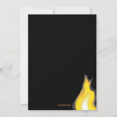 Bontbrand Campfire Flams on Black Invitation Kaart (Achterkant)