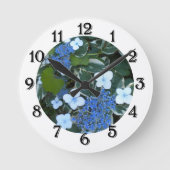Bonte Blauwe Hortensia Wandklok (Voorkant)