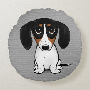 Bonte Dachshund Mooie Puppy Hond Rond Kussen