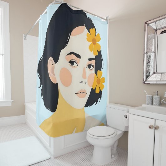 bonte man douchegordijn (In situ)