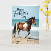 Bonte Paard Vaderdag Kaart (Gele Bloem)