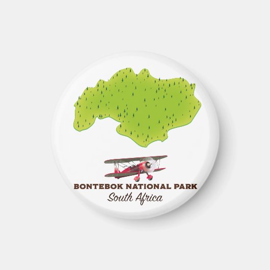 Bontebok Nationaal Park Zuid-Afrika kaart Magneet (Voorkant)