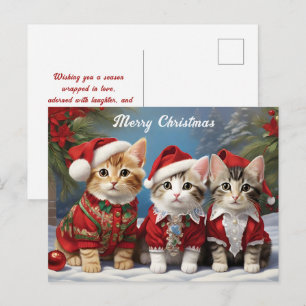 Bontgeklede Vrienden in Feestelijke Mutsen Moppige Briefkaart