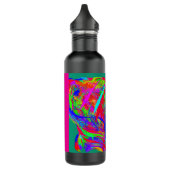 Bontgekleurde regenboogkleurige bloemenwaterfles waterfles  (Links)