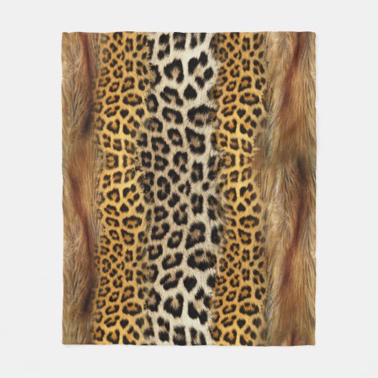 Bonttextuur: vos en luipaard. fleece deken (Voorkant)