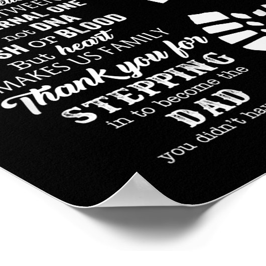 Bonus Dad Day Gift van Stepdad voor Daught Poster (Hoek)