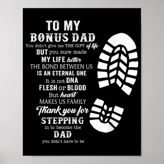 Bonus Dad Day Gift van Stepdad voor Daught Poster (Voorkant)