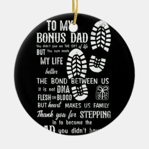 Bonus Dad Day Stepdad for Daughter Son Keramisch Ornament