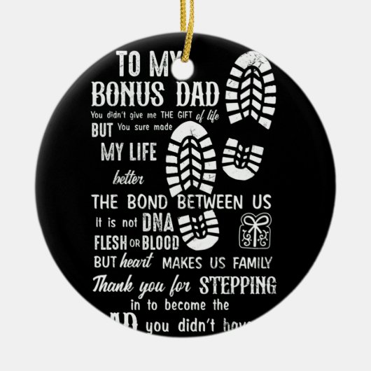 Bonus Dad Day Stepdad for Daughter Son Keramisch Ornament (Voorkant)