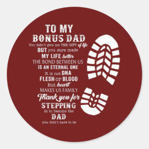 Bonus Dad Day van Stepdad voor Dochter Ronde Sticker