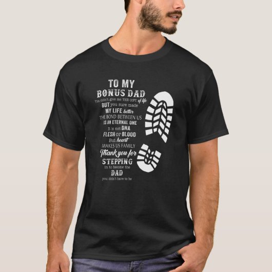 Bonus Dad Day van Stepdad voor dochter zoon T-shirt (Voorkant)
