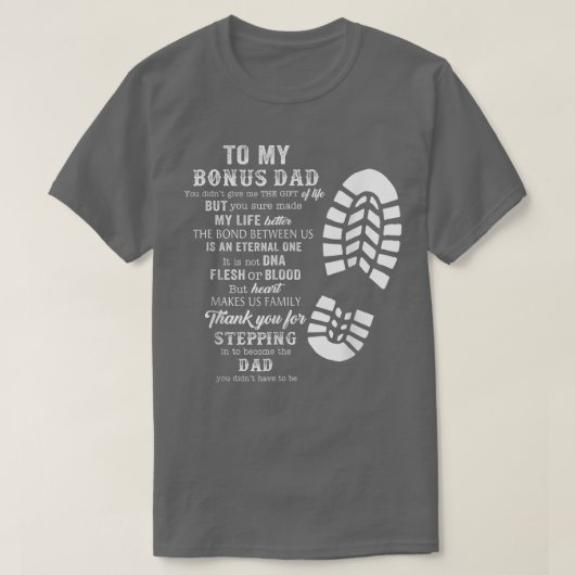 Bonus Dad Father Day from Stepdad for Daughter Son T-shirt (Design voorkant)