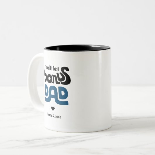 Bonus Dad Hand Drawn Blue en Black Tweekleurige Koffiemok (Voorkant links)