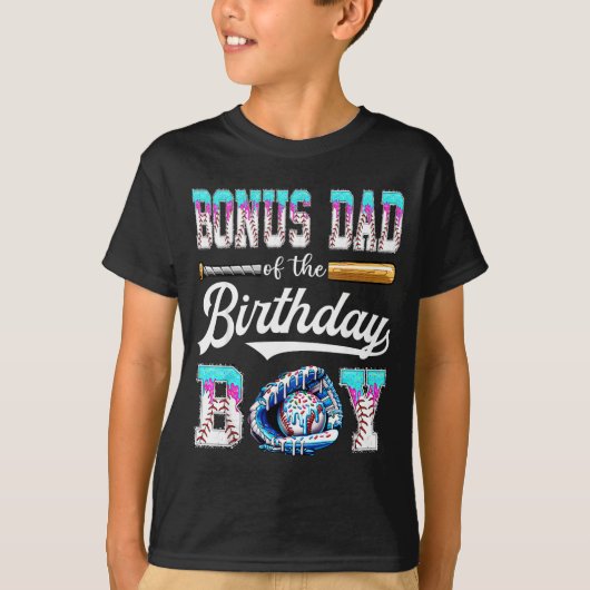 Bonus Dad Of The Birthday Boy Baseball Ice Cream D T-shirt (Voorkant)
