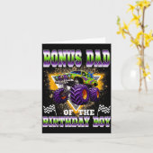 Bonus Dad Of The Birthday Boy Monster Truck Birthd Kaart (Gele Bloem)