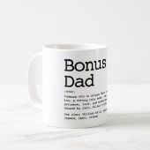 Bonus Dad Stepdad Definition Black en White Koffiemok (Voorkant links)
