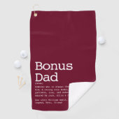 Bonus Dad Stepdad Definition Burgundy Red Golfhanddoek (Insitu)