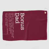Bonus Dad Stepdad Definition Burgundy Red Golfhanddoek (Horizontaal)