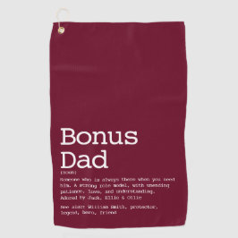Bonus Dad Stepdad Definition Burgundy Red Golfhanddoek