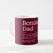 Bonus Dad Stepdad Definition Burgundy Red Koffiemok (Voorkant links)