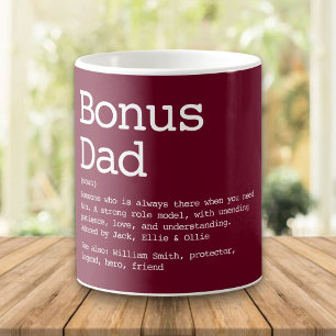 Bonus Dad Stepdad Definition Burgundy Red Koffiemok