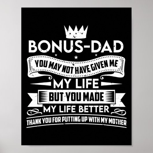 Bonus Dad Vaderdag maakt mijn leven beter Bedankt Poster (Voorkant)