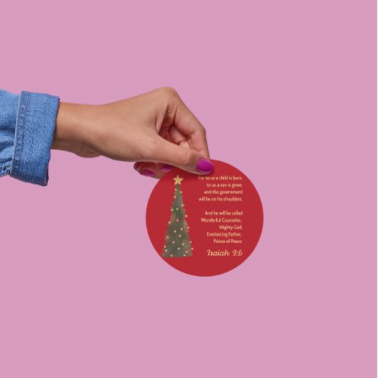 Bonus: Kerststicker Jesaja 9:6 Ronde Sticker