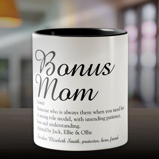 Bonus mam Definition Quote Fun Stylish Tweekleurige Koffiemok