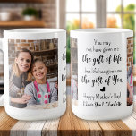 BONUS MAM Gedicht Custom 2 Foto Moederdag Koffiemok<br><div class="desc">Introductie van onze oprechte Moederdag koffie mok, speciaal ontworpen voor bonus moeders, stap moeders, en stap moeders die een speciale plaats in ons hart. Deze moderne en stijlvolle mok bevat de ontroerende boodschap: "Je hebt me misschien niet het geschenk van het leven gegeven, maar het leven gaf me het geschenk...</div>