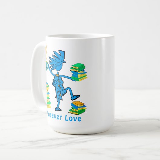 Bonus mam! Liefde Boeken Koffie Mok (Voorkant links)