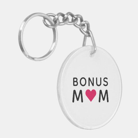 Bonus mam| Moderne roze Moederdag Sleutelhanger (Voorkant Links)