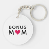 Bonus mam| Moderne roze Moederdag Sleutelhanger (Achterkant)