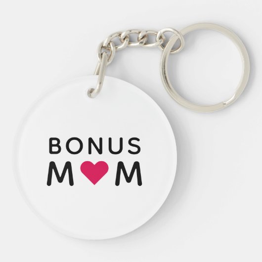 Bonus mam| Moderne roze Moederdag Sleutelhanger (Achterkant)